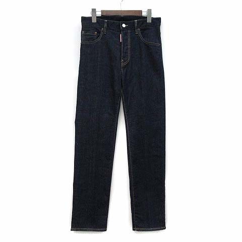ディースクエアード DSQUARED2 642 Jean リジット ストレッチ ストレート デニム パンツ ジーンズ S74LB1421 2024AW インディゴ 42 美品