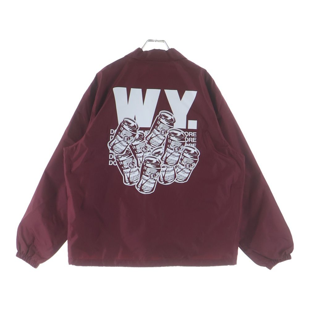 WASTED YOUTH (ウェイステッドユース) COACH JACKET 背面ロゴプリント ナイロン コーチジャケット ボルドー WY27JK001
