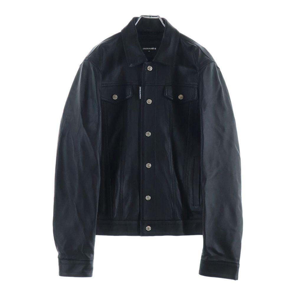 DSQUARED2 (ディースクエアード) ラムレザー トラッカージャケット ブラック S74AM1351