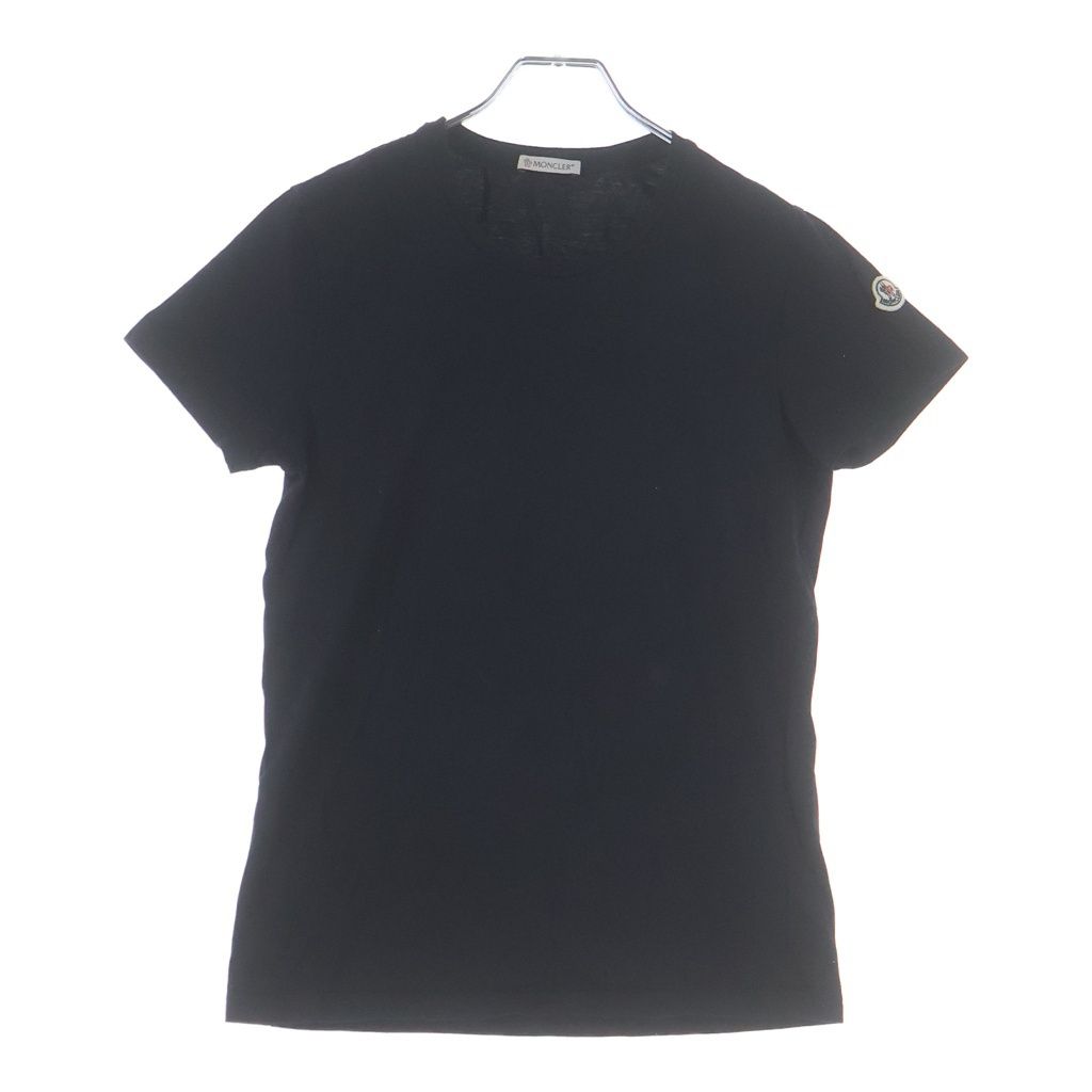 MONCLER (モンクレール) プレーン 半袖 クルーネックTシャツ カットソー 袖ロゴ刺繍 ブラック I10938C73200 V8058
