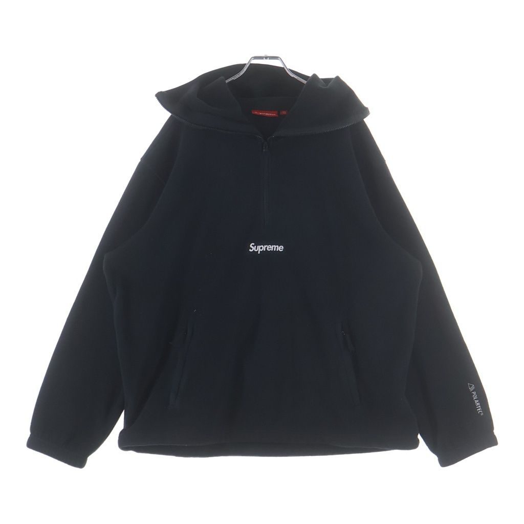 SUPREME (シュプリーム) 24AW Polartec Half Zip Hooded Sweatshirt ポーラテック フリースハーフジップパーカー ブラック