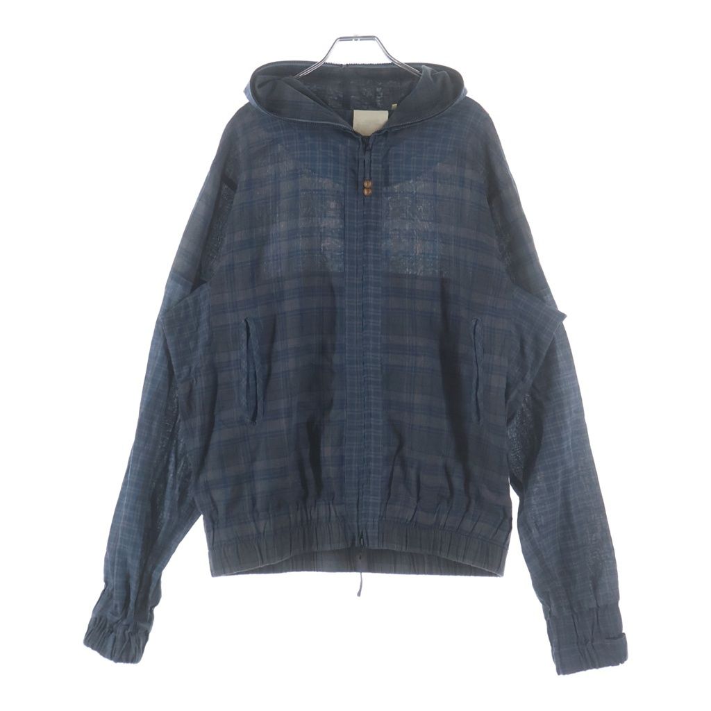 JIAN YE (ジェン イェ) 25AW 鬼 HOODIE JI-25AW-HD01 チェック フーデットジャケット ブルー