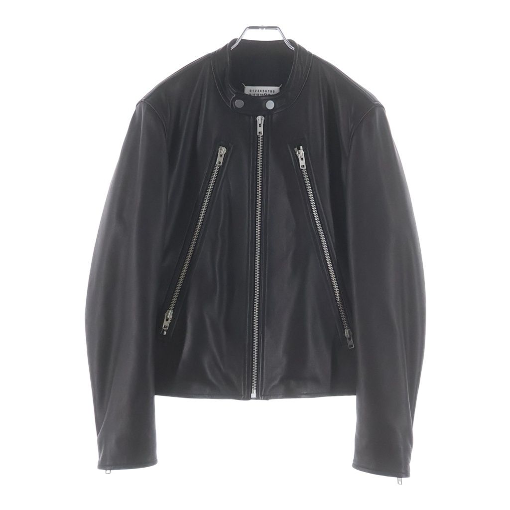 Maison Martin Margiela (メゾンマルタンマルジェラ) 19AW 5-zip Leather Jacket S50AM0413 八の字 レザーライダースジャケット ブラック