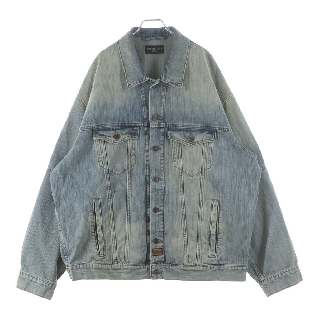 BALENCIAGA (バレンシアガ) 24AW Oversized Denim Jacket 818680 オーバーサイズ フェード加工 デニムジャケット インディゴ