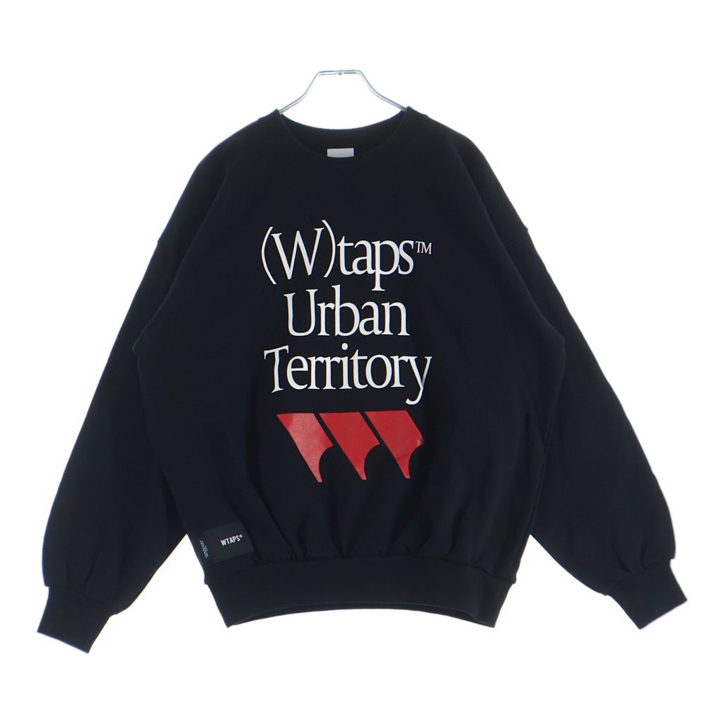 WTAPS (ダブルタップス) 22AW SNEAK CREW NECK LS SWEATSHIRT ロゴプリント スウェット トレーナー ブラック 222ATDT-CPM01S