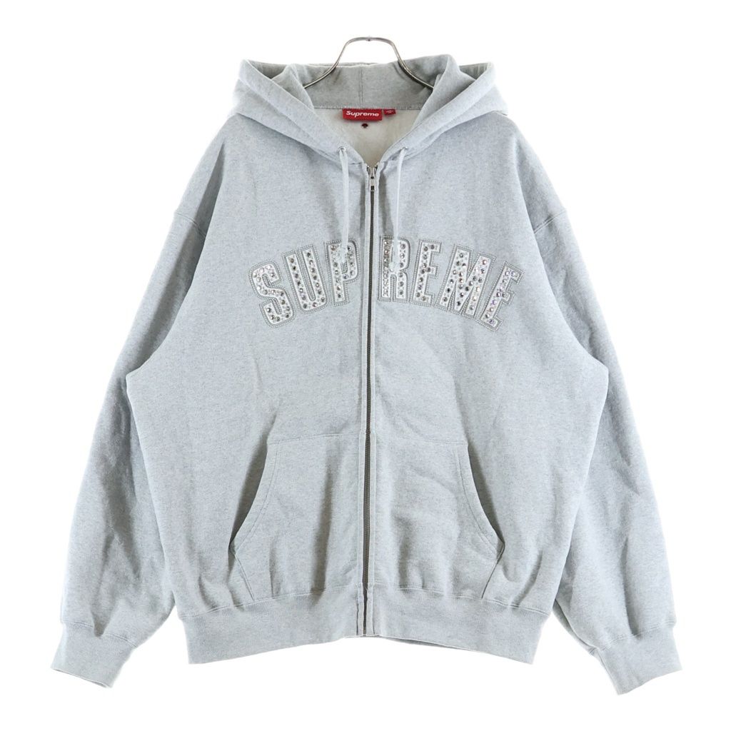 SUPREME (シュプリーム) 25SS ×B.B.Simon Zip Up Hooded Sweatshirt ビービーサイモン フロントロゴ ジップアップスウェットパーカー フーディー グレー