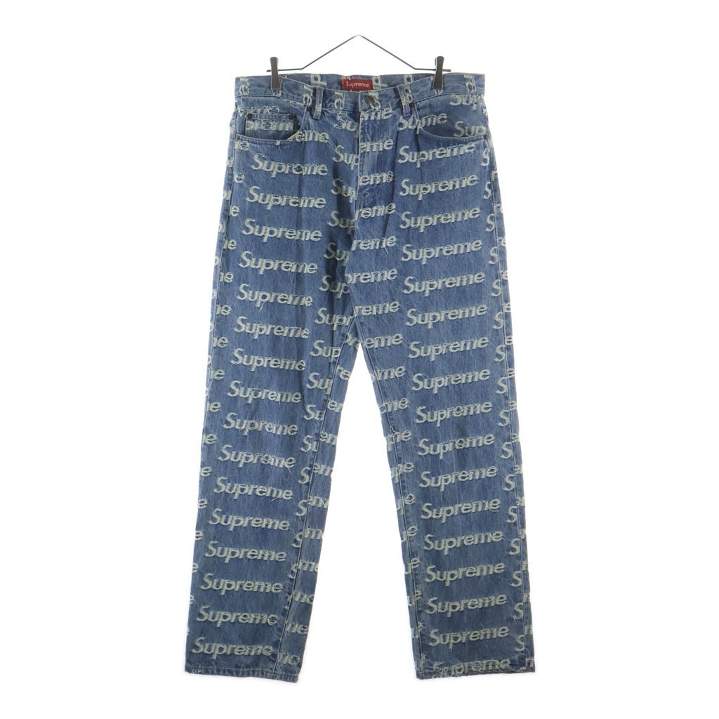 SUPREME (シュプリーム) 21SS Frayed Logos Regular Jean Blue フレイド ロゴ レギュラー デニムパンツ ジーンズ インディゴ