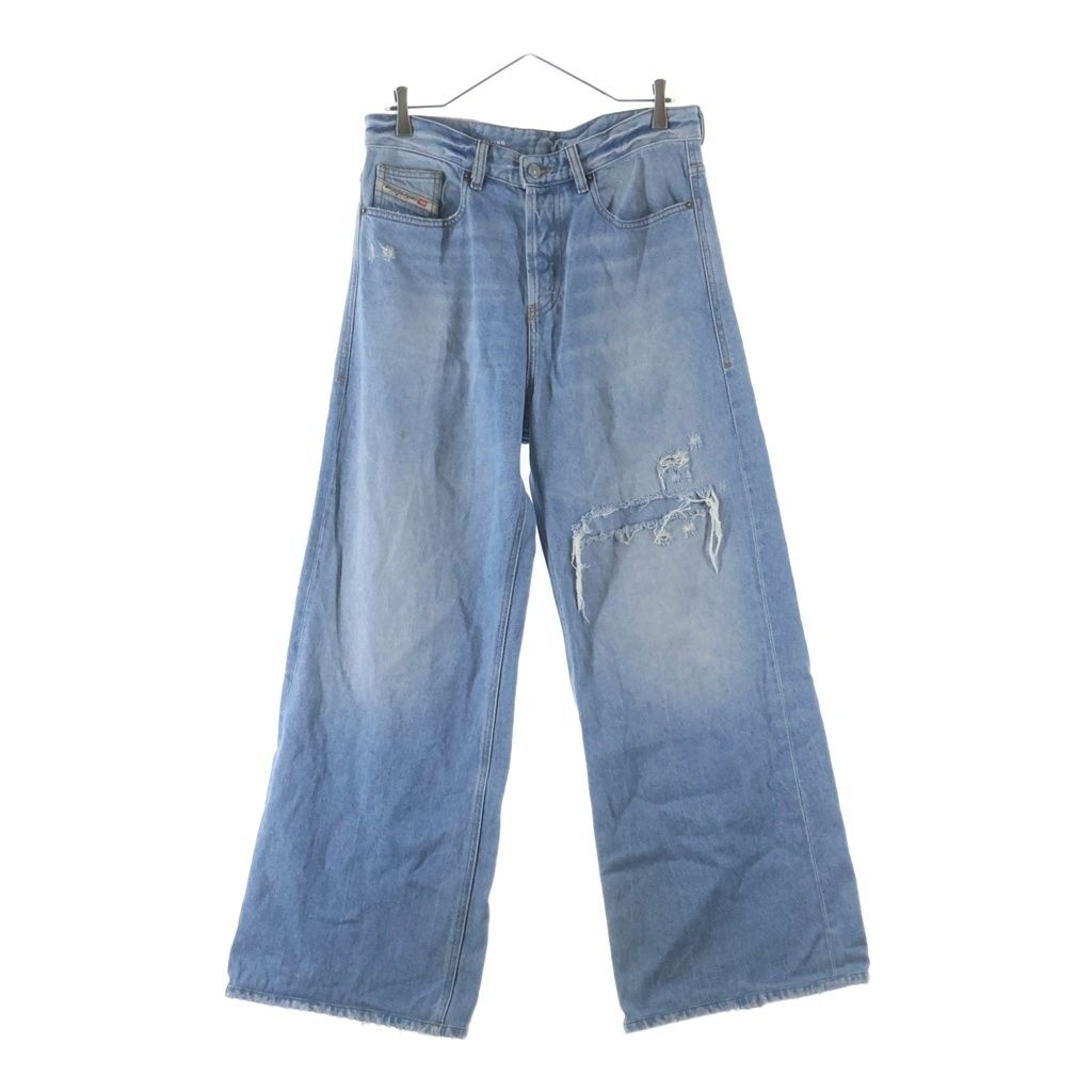 DIESEL (ディーゼル) Relaxed Jeans D-Rise A06371 リラックス Dライズ ダメージ加工 ウォッシュドワイドデニムパンツ ジーンズ インディゴ