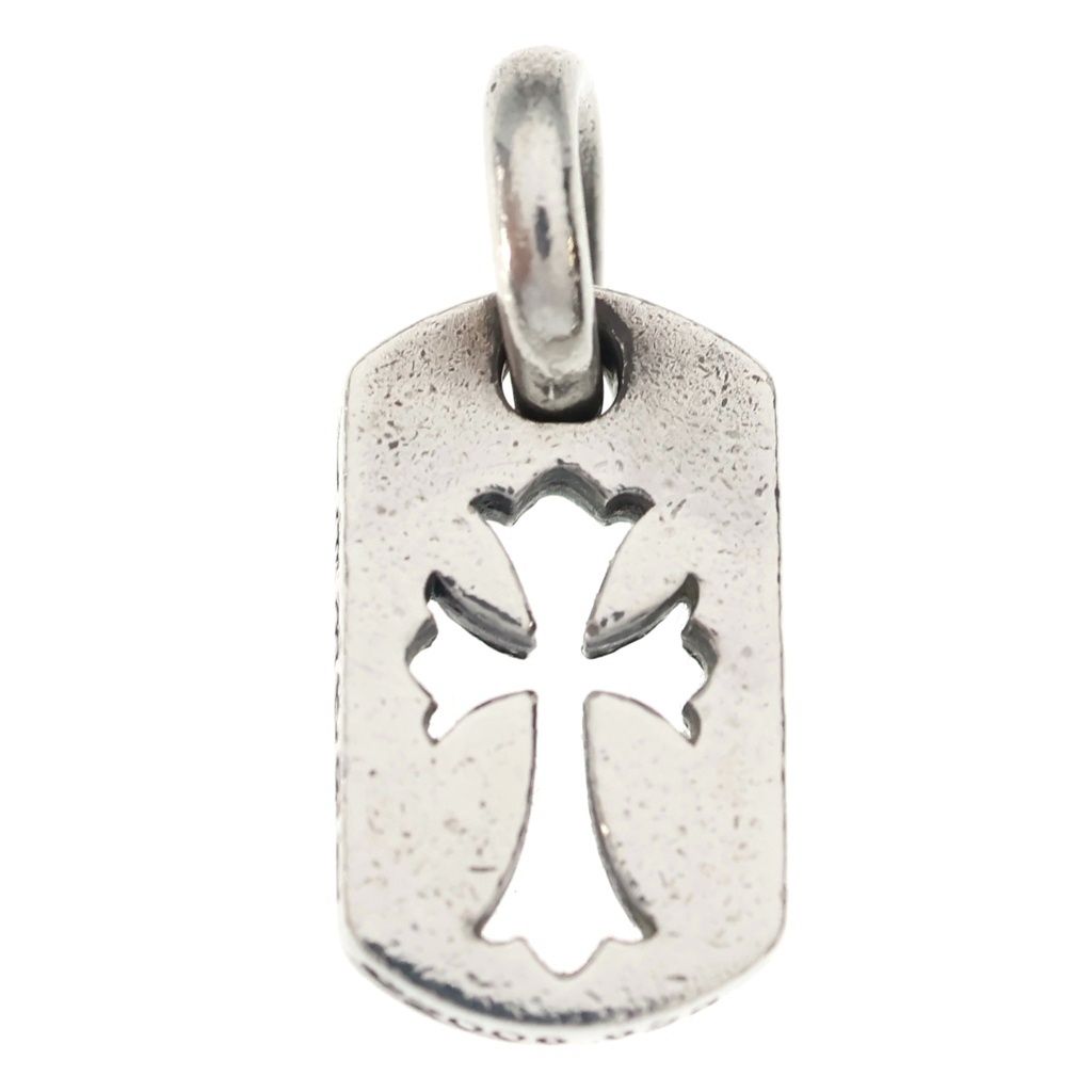 CHROME HEARTS (クロムハーツ) DT TNY CO CRS タイニーカットアウトクロスドッグタグ チャーム ペンダントトップ シルバー BCA252