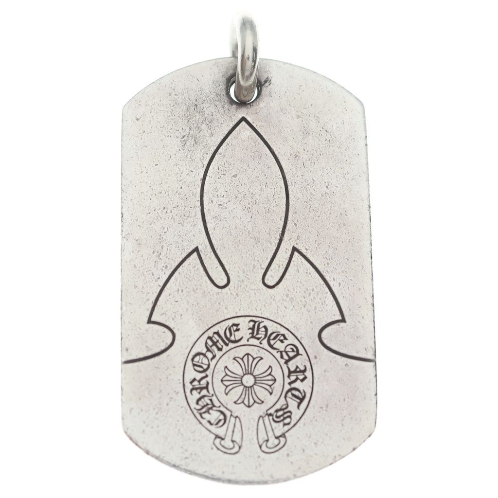 CHROME HEARTS (クロムハーツ) D TAG LRG ラージドッグタグ フレアニー ペンダントトップ シルバー