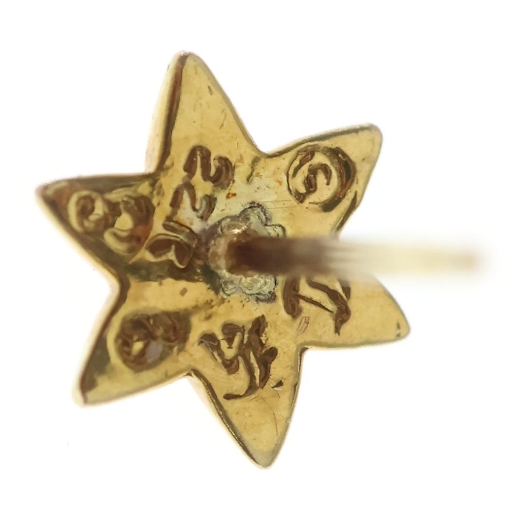 CHROME HEARTS (クロムハーツ) 22K CO STAR スタースタッド ピアス ゴールド