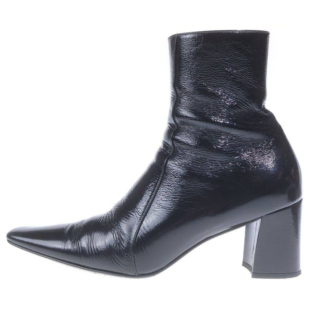 SAINT LAURENT PARIS (サンローランパリ) RAINER レイナー パテント ジップアップブーツ ブラック 776861