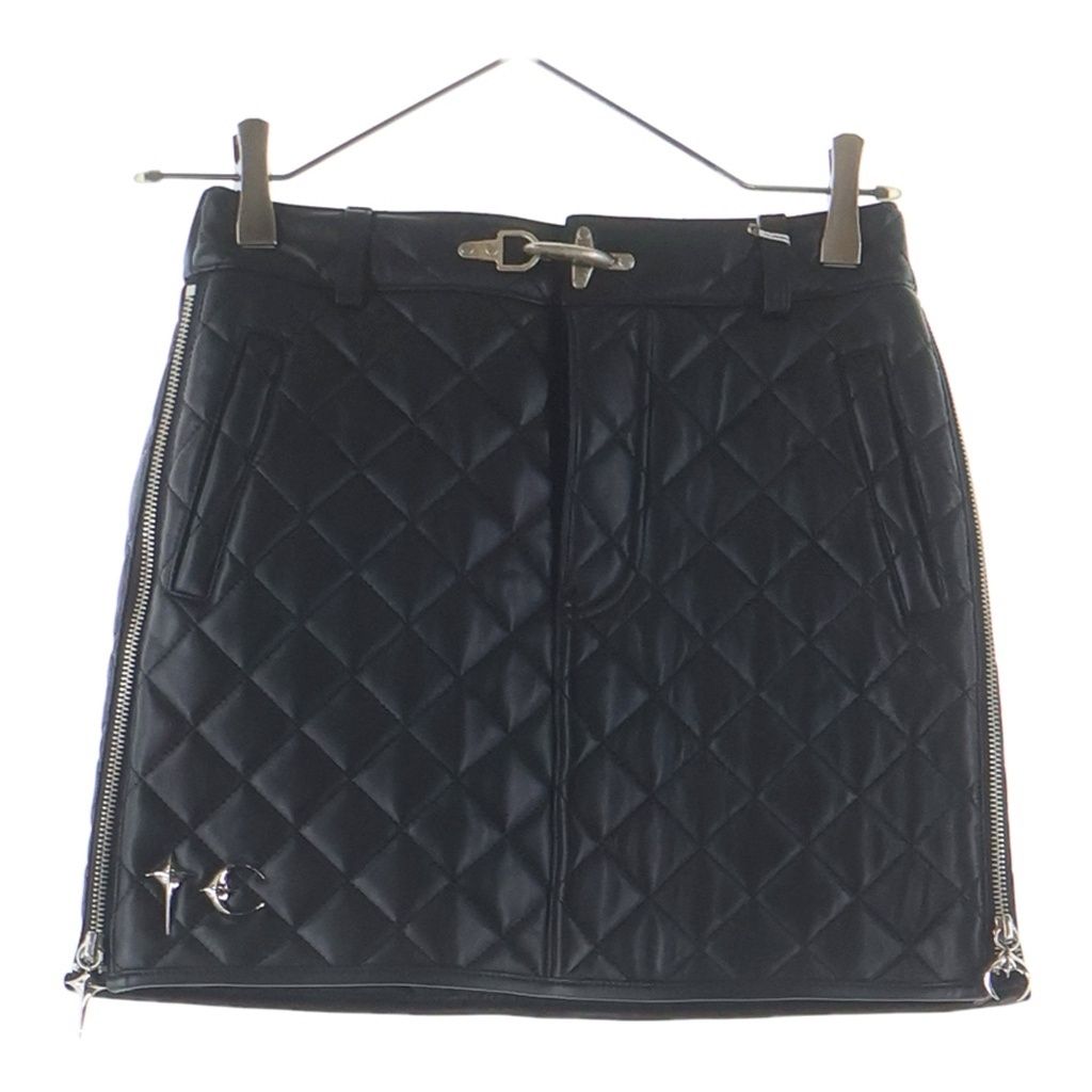 THUG CLUB (サグクラブ) Angels Quilted Short Skirt ショートスカート ブラック TC25SK2001
