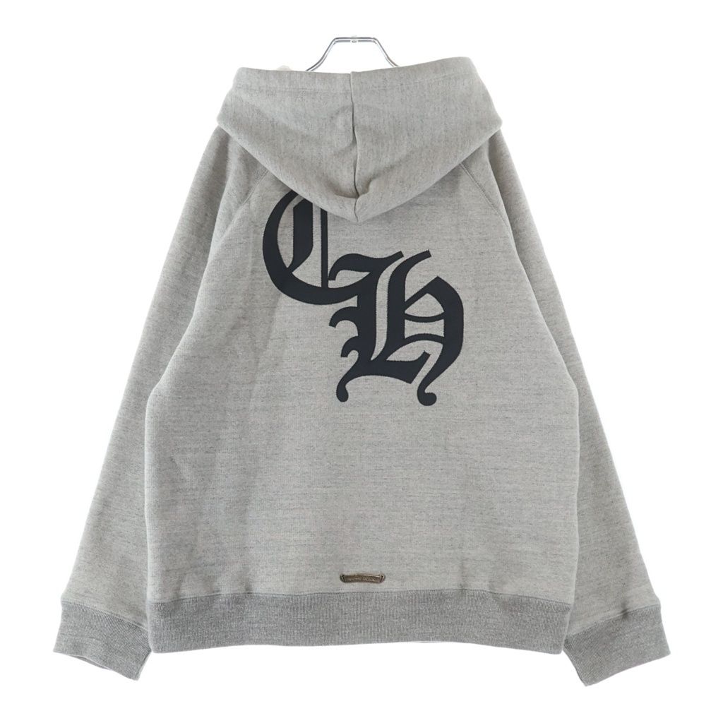 CHROME HEARTS (クロムハーツ) 7‐11 Y NOT Cemetery Cross Applique Embroidery Hoodie ワイノット セメタリークロス アップリケ刺繍 プルオーバーパーカー グレー