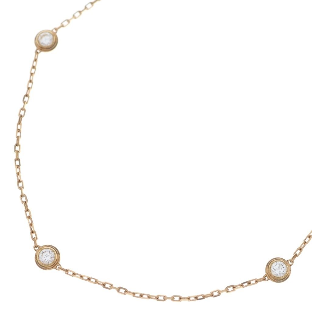 Cartier (カルティエ) ディアマンレジェ 8PD ダイヤネックレス Au750 K18 PG ピンクゴールド