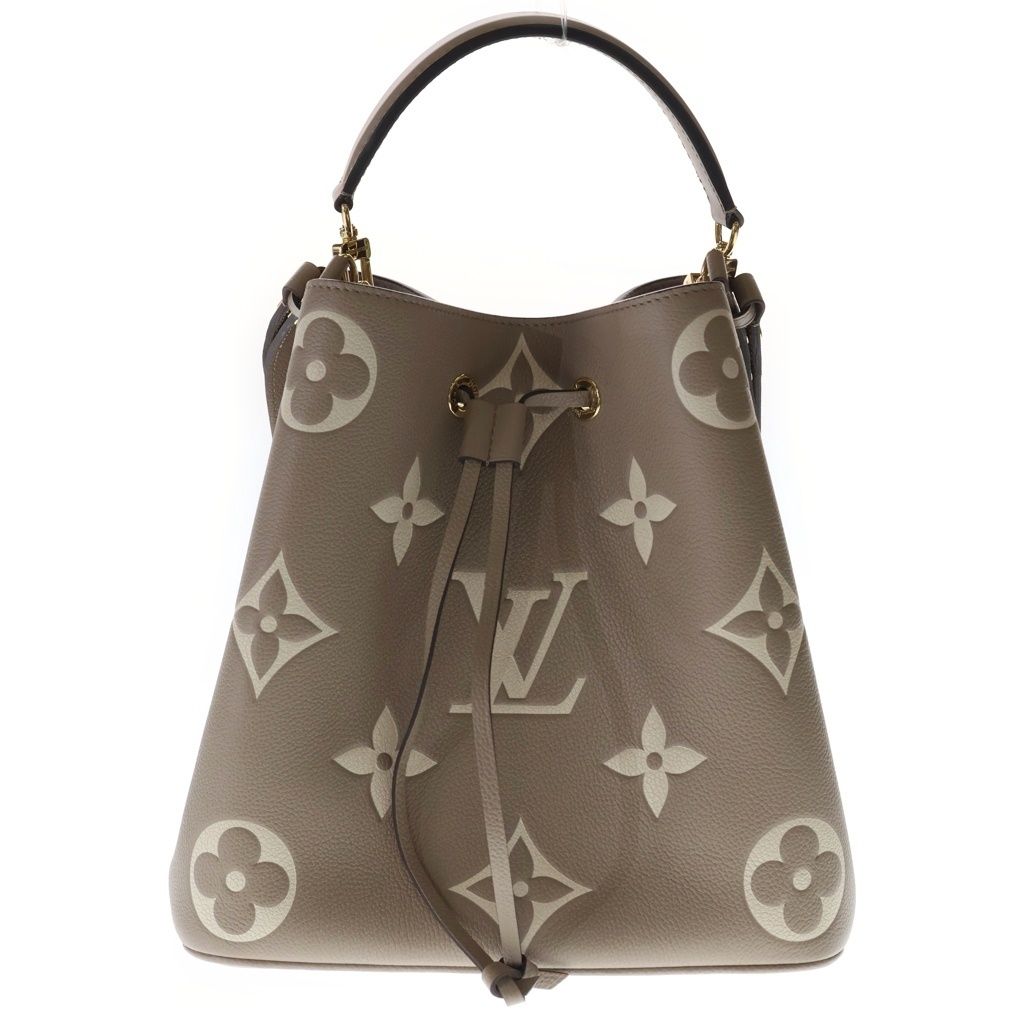 LOUIS VUITTON (ルイヴィトン) ヴィトン ネオノエMM バイカラー モノグラムアンプラント 2WAYバッグ ハンドバッグ ショルダーバッグ ベージュ×アイボリー レザー M45555 ゴールド金具