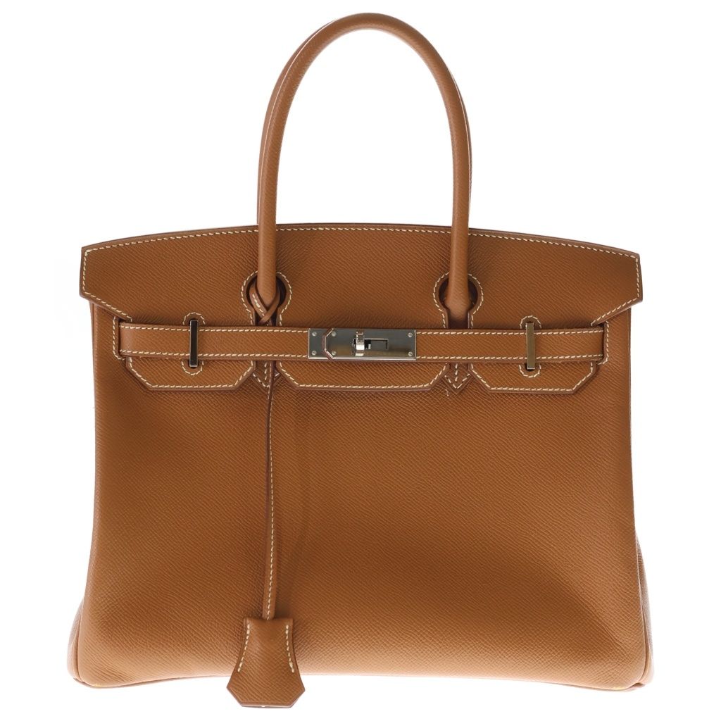 HERMES (エルメス) バーキン30 ゴールド エプソン ハンドバッグ トートバッグ □K刻印 シルバー金具