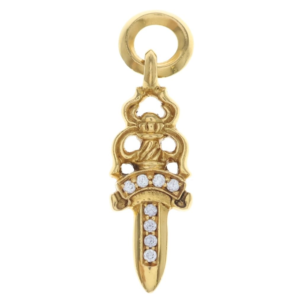 CHROME HEARTS (クロムハーツ) 22K #5 DAGGER P/DIA #5ダガーチャーム PAVEダイヤ ペンダントトップ ゴールド BCA031
