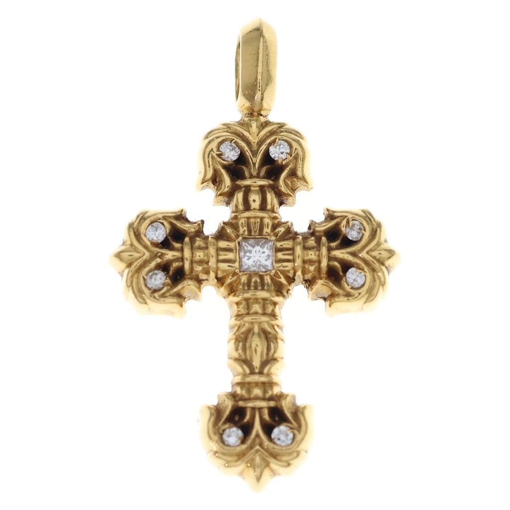 CHROME HEARTS (クロムハーツ) 22K FILIGREE TINY P/DIA タイニーフィリグリークロス PAVEダイヤ ペンダントトップ ゴールド BCA045