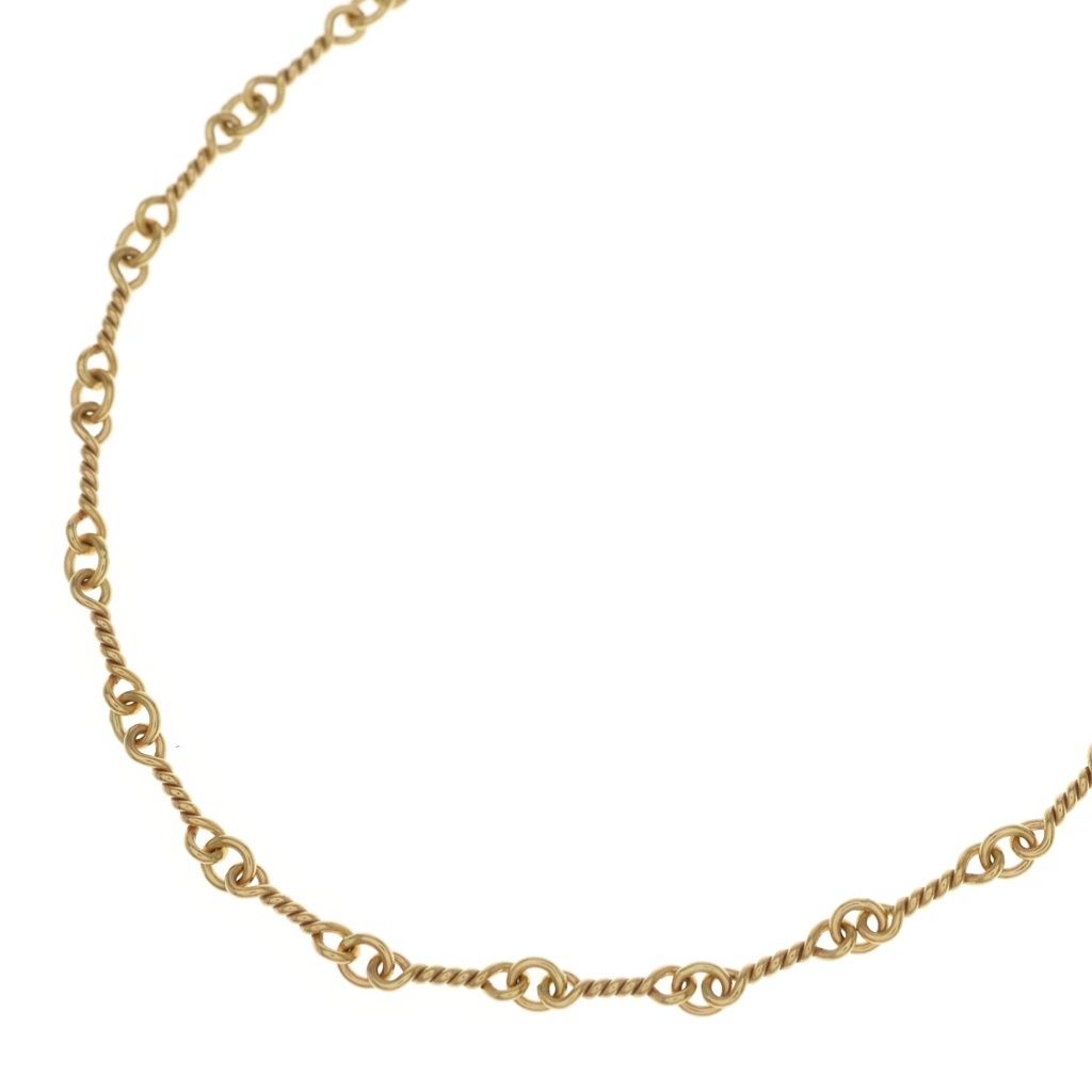 CHROME HEARTS (クロムハーツ) 22K NECKCHAIN T20 ツイストチェーンネックレス 20inch ゴールド BCA015