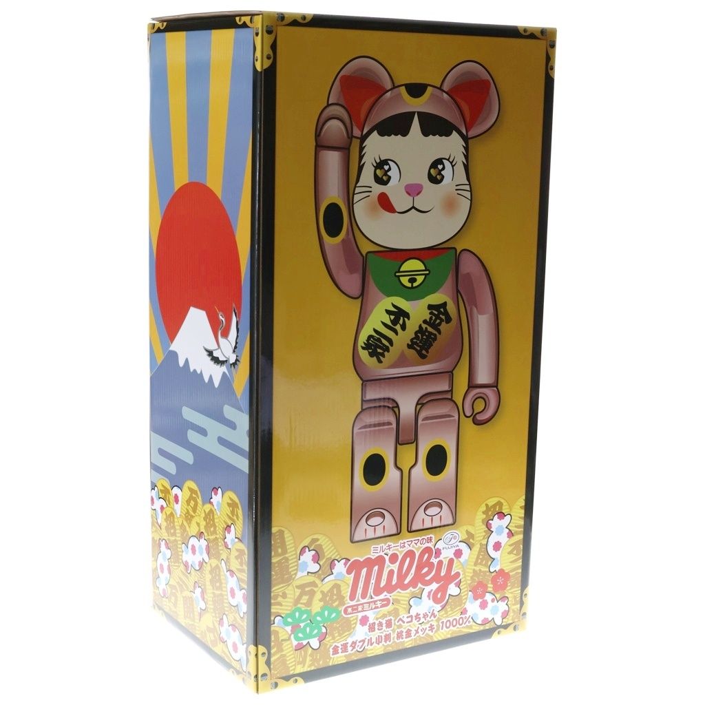 BE@RBRICK (ベアブリック) ×不二家 ペコちゃん 招き猫 金運ダブル小判