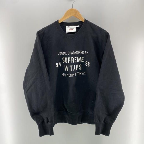 【中古】21AW Supreme×WTAPS Crewneck ブラック M シュプリーム[24]
