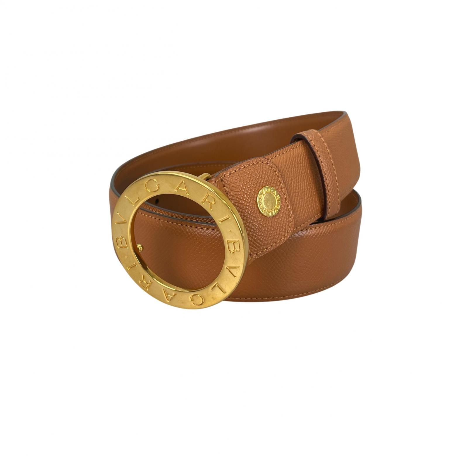 BVLGARI ブルガリ ブルガリ・ブルガリ ベルト レザー ゴールド/ブラウン【中古】 メンズ