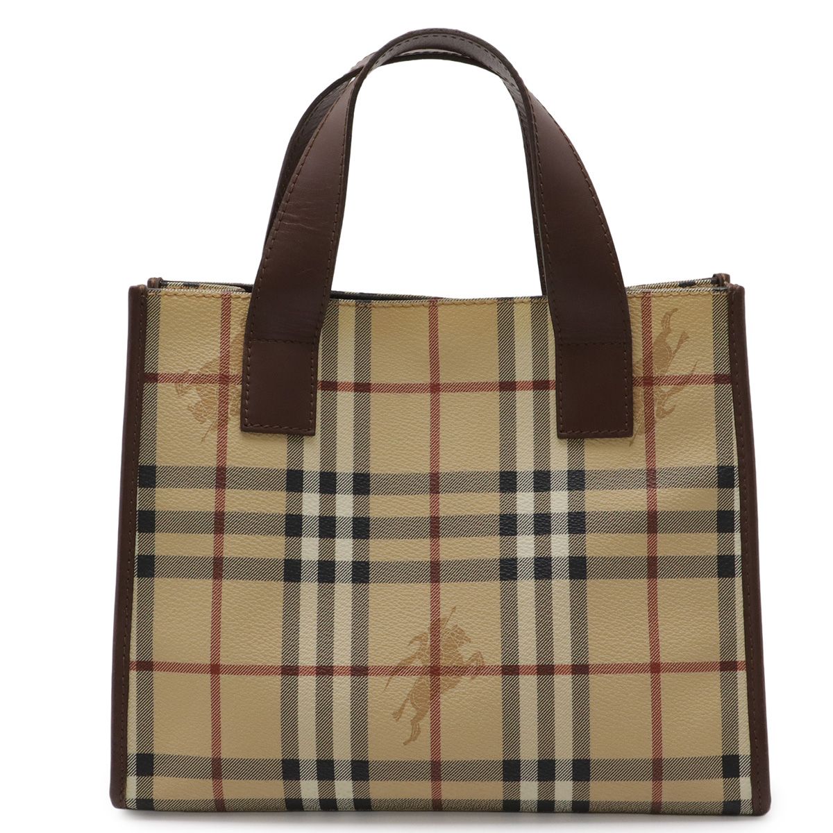 BURBERRY バーバリー トートバッグ ノバチェック ブラウン レザー