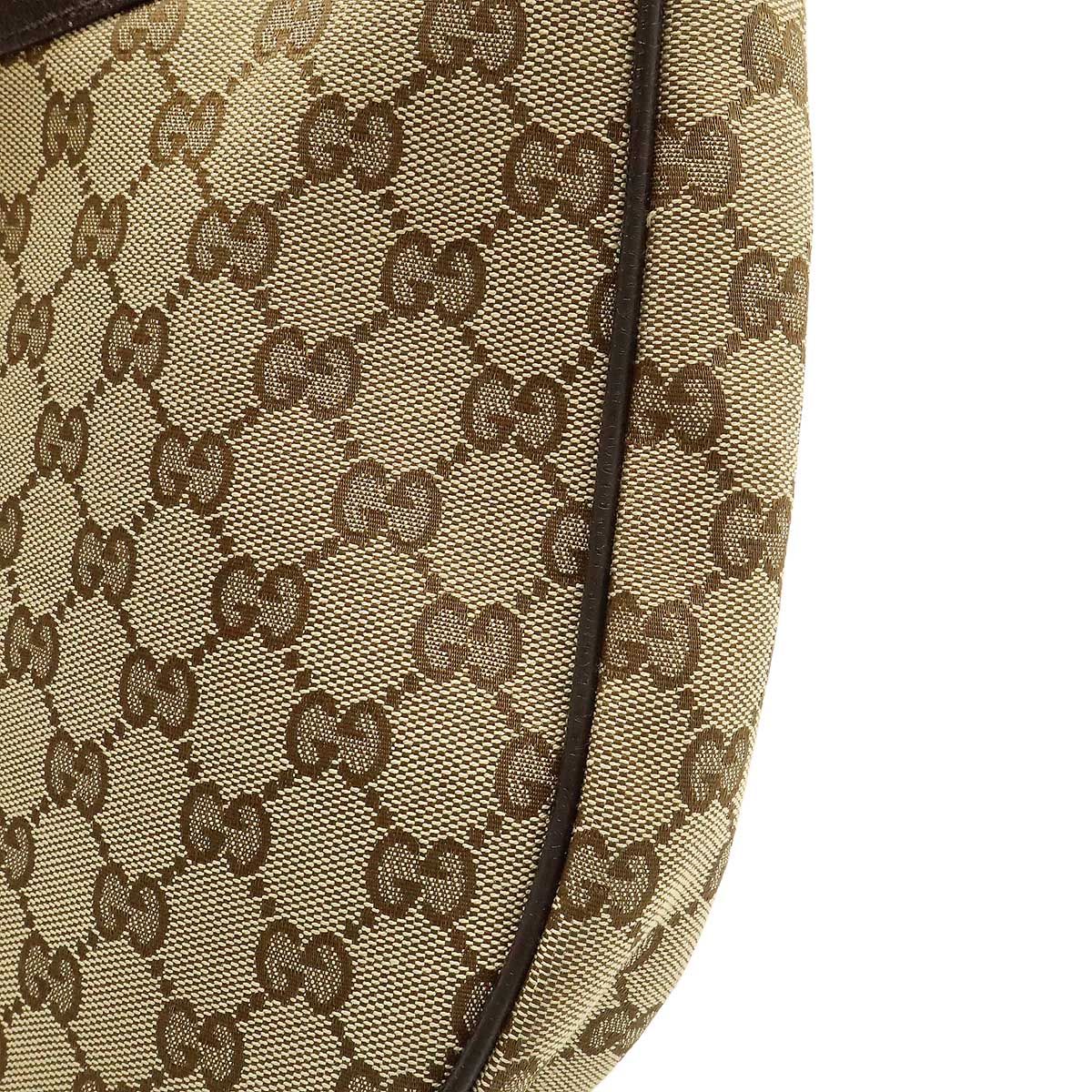 GUCCI グッチ GGキャンバス ショルダーバッグ 斜め掛け レザー カーキ