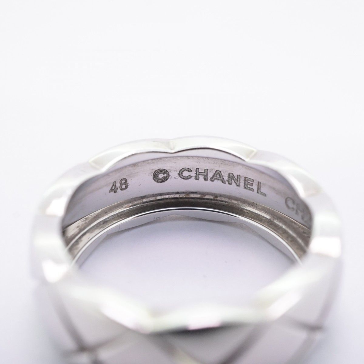 【6jdb0800】シャネル リング ココクラッシュ K18WG ホワイトゴールド ＃48【中古】レディース