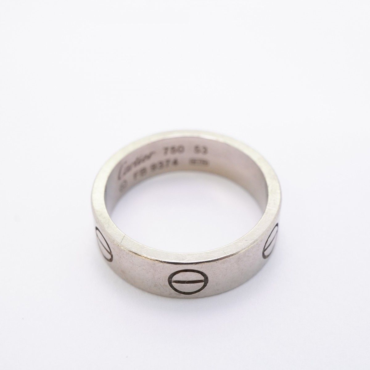 【6jdb0799】カルティエ リング ラブ K18WG ホワイトゴールド ＃53【中古】レディース