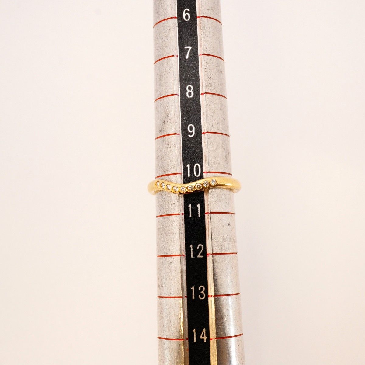【6jdb0829】ティファニー リング カーブドバンド K18YG イエローゴールド ダイヤモンド 10号【中古】レディース