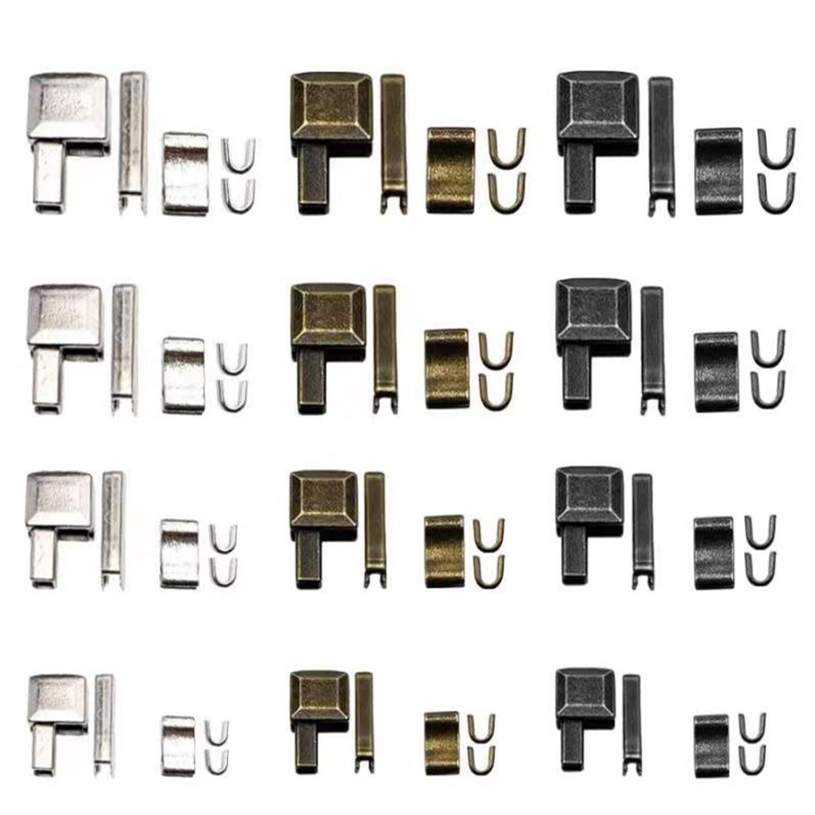 【新着商品】＃5 ＃3 4サイズ ジッパー交換キット ＃8 蝶棒 ピンジッパーボトム 挿入 ＃10 リテーナー スライダー スライダー （24セット 3色 修理キット ラッチ 銃の黒+ブロンズ+シルバー） 部品 ジッパープル YFFSFDC