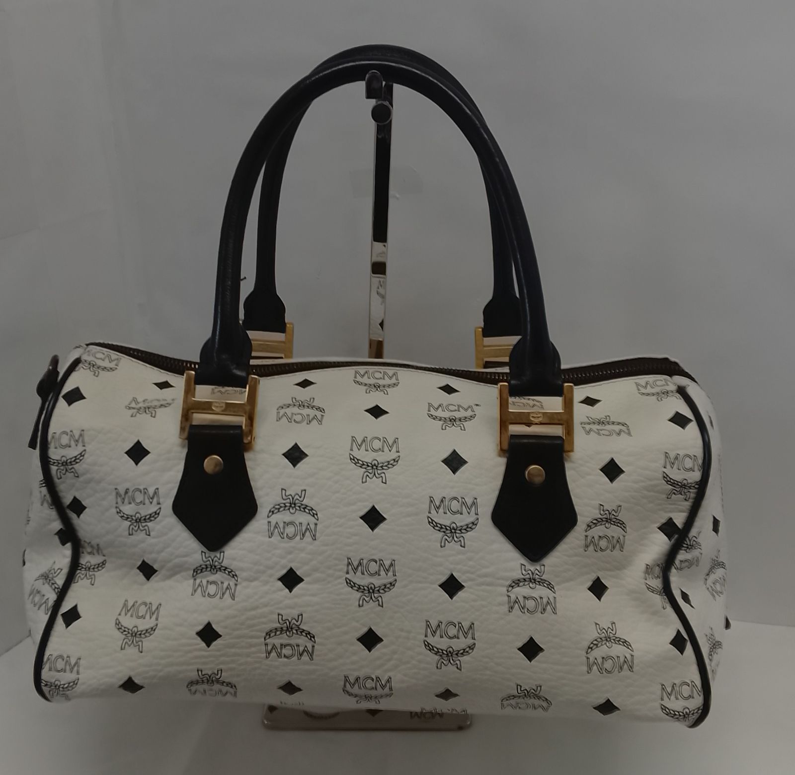 AVA07 MCM ミニボストンバッグ ハンドバッグ ゴールド金具 ヴィセトス 