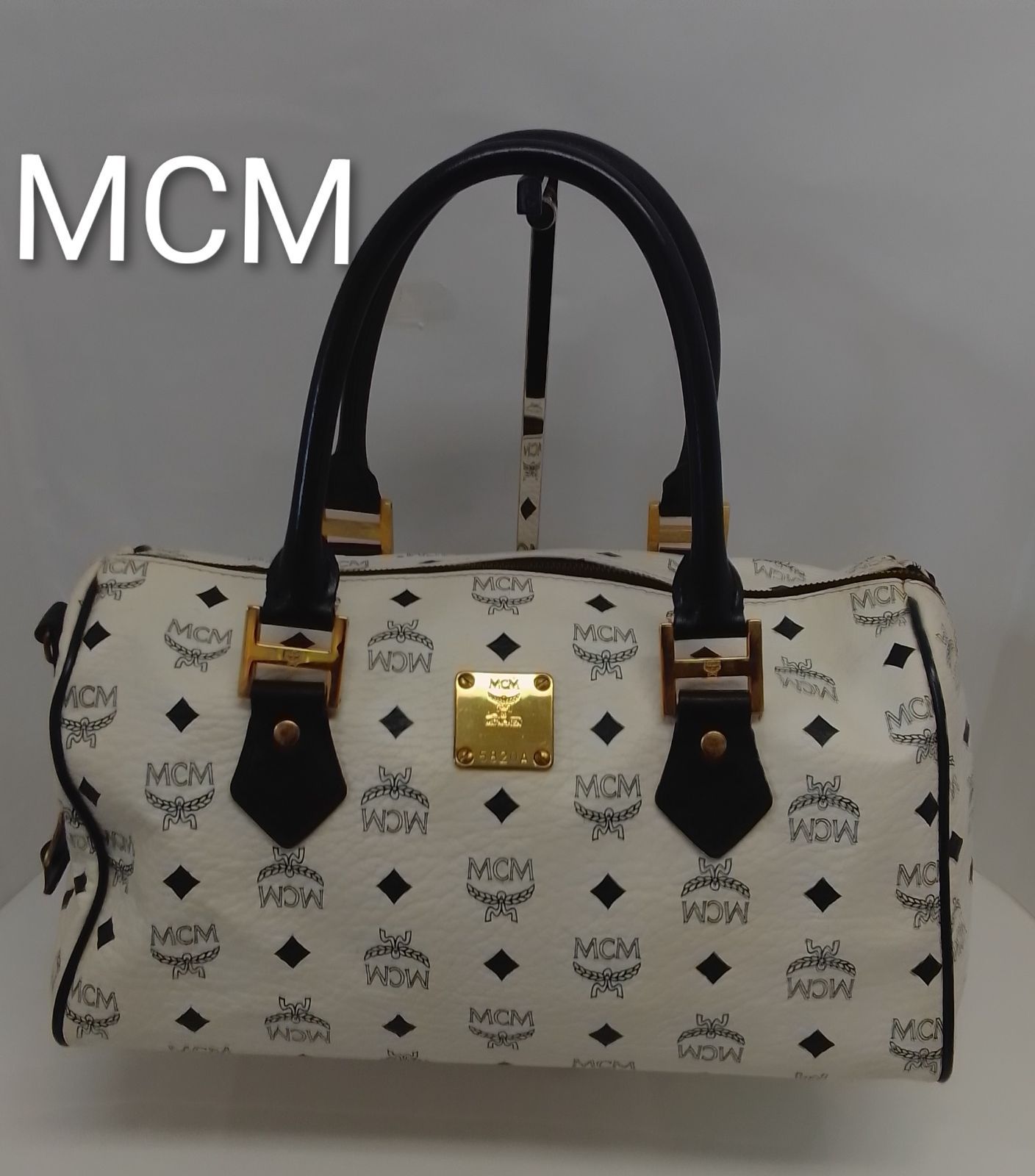 AVA07 MCM ミニボストンバッグ ハンドバッグ ゴールド金具 ヴィセトス 