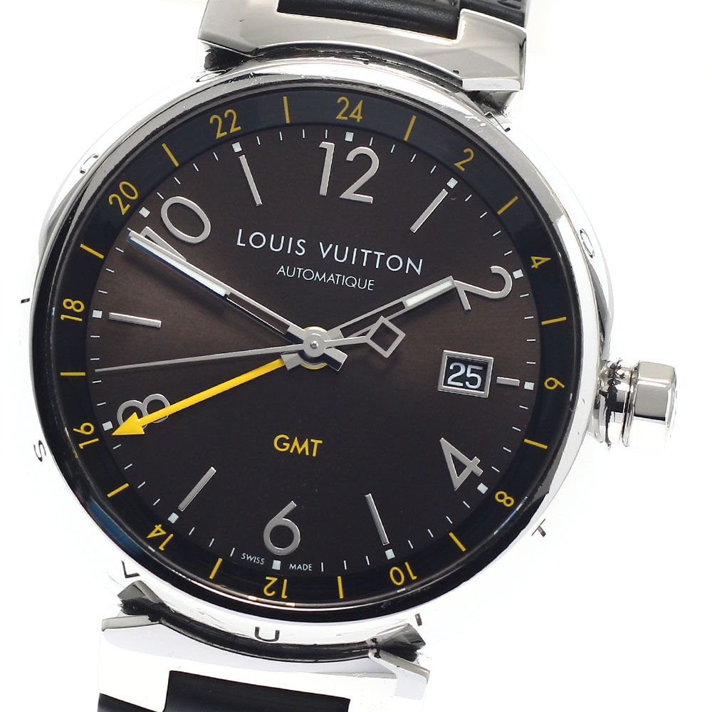 ルイ・ヴィトン LOUIS VUITTON Q1155 タンブール GMT デイト 自動巻き メンズ 箱・保証書付き_957729