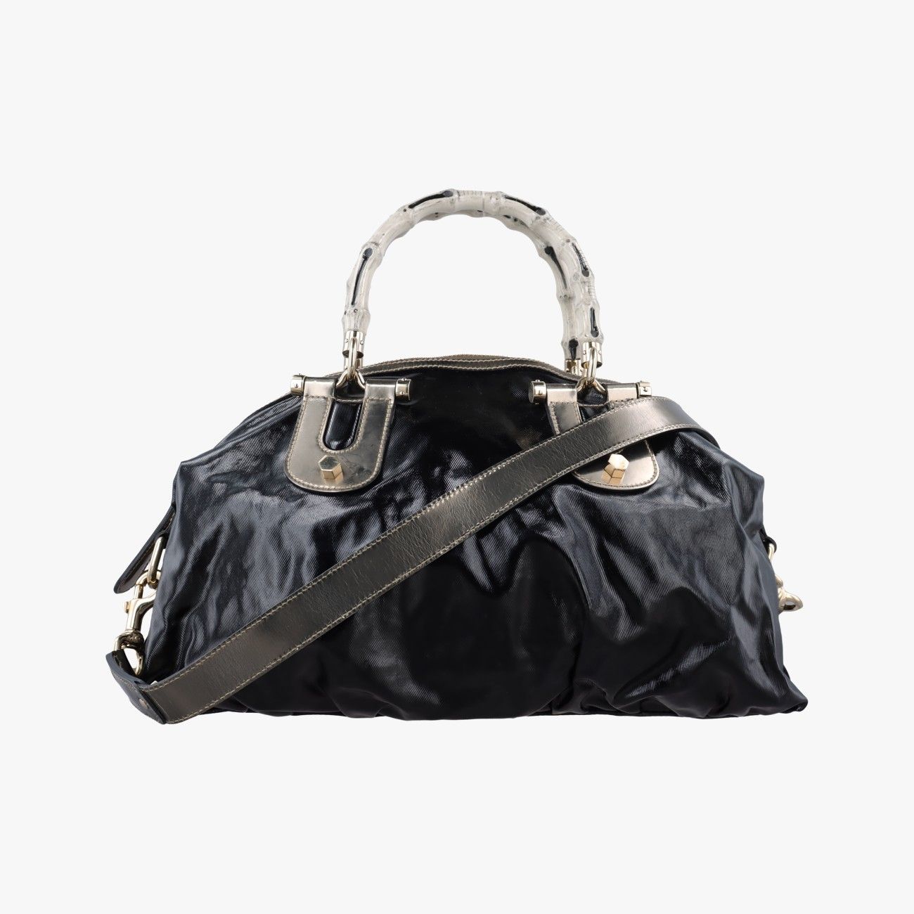 グッチGucciバンブー ポップ ブラック パテント 189867 E1575611