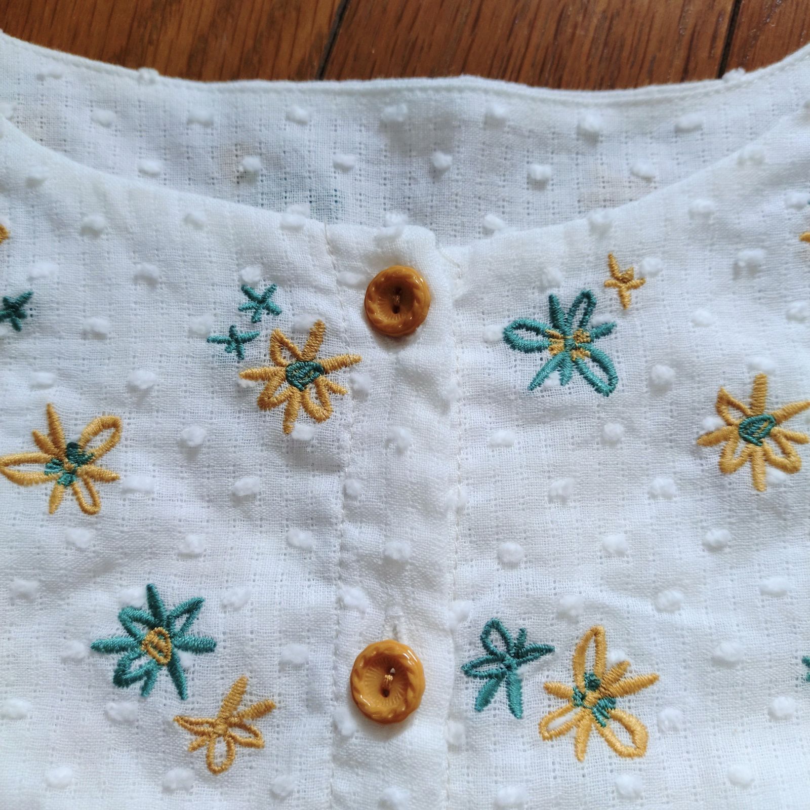 サイズ40 Jocomomola ホコモモラ お花刺繍のコットンブラウス 春夏 