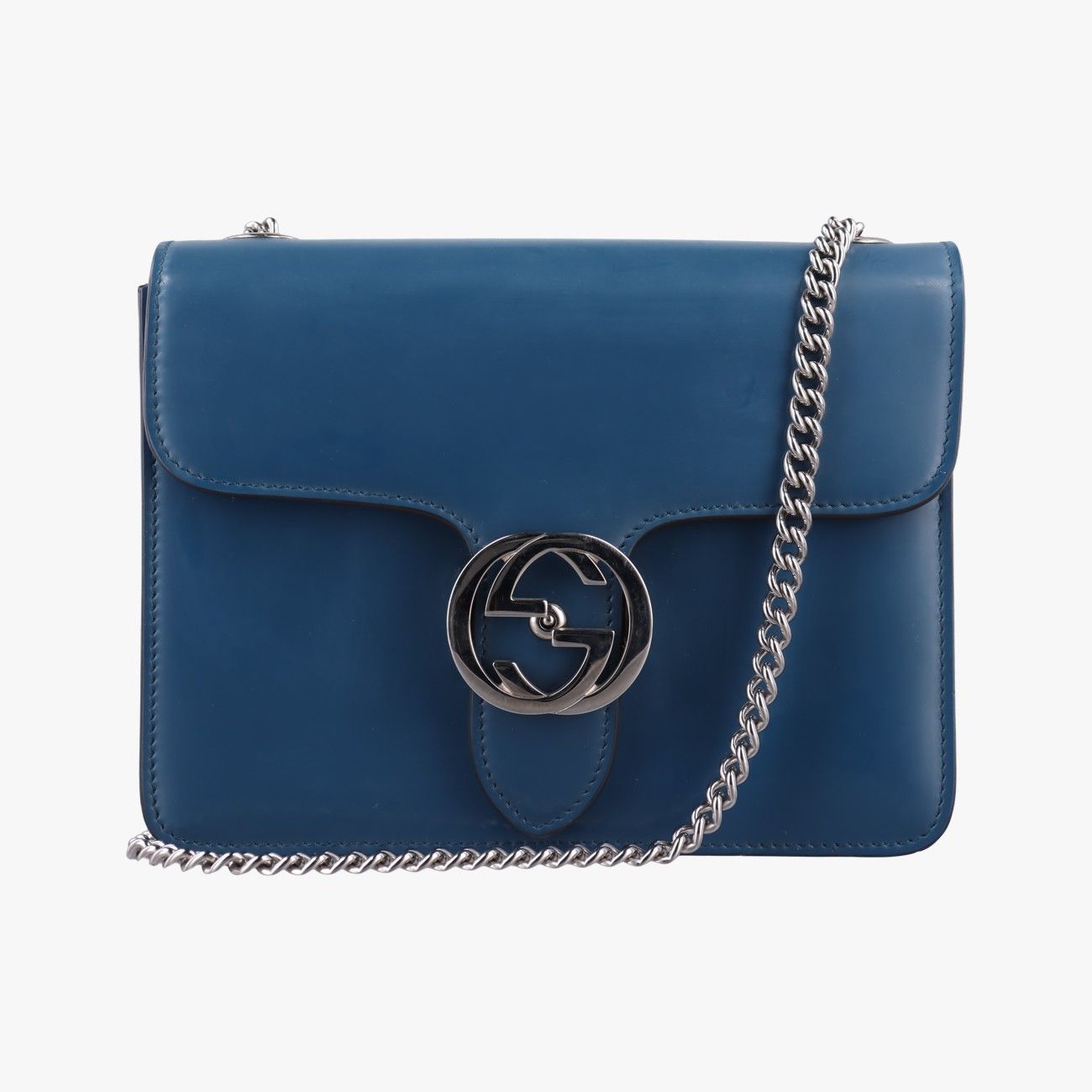 グッチGucciインターロッキングG ブルー レザー 387609 B018697414