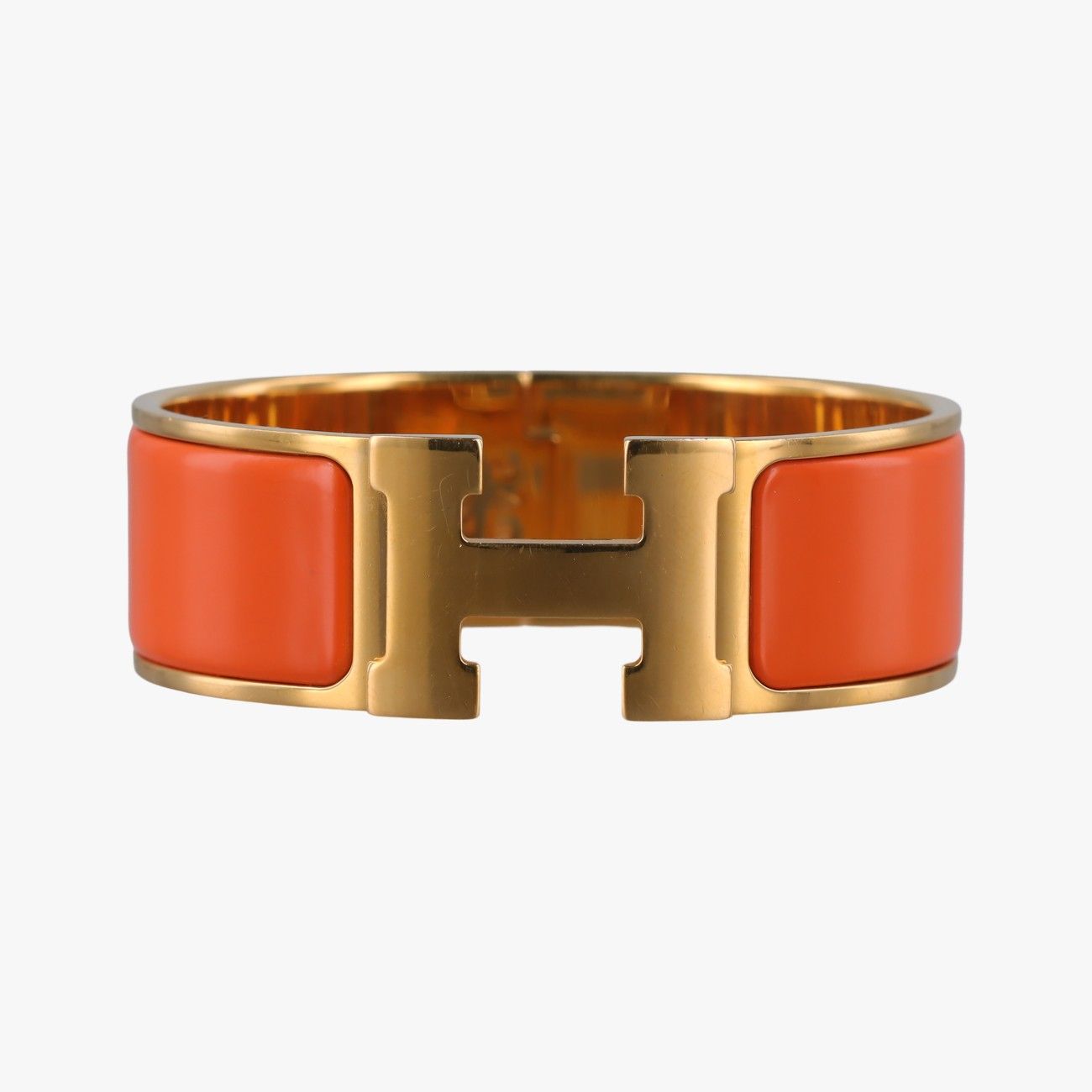 HERMES クリッククラック オレンジ エルメスHermesクリッククラック オレンジ×ゴールド GP L - メルカリ