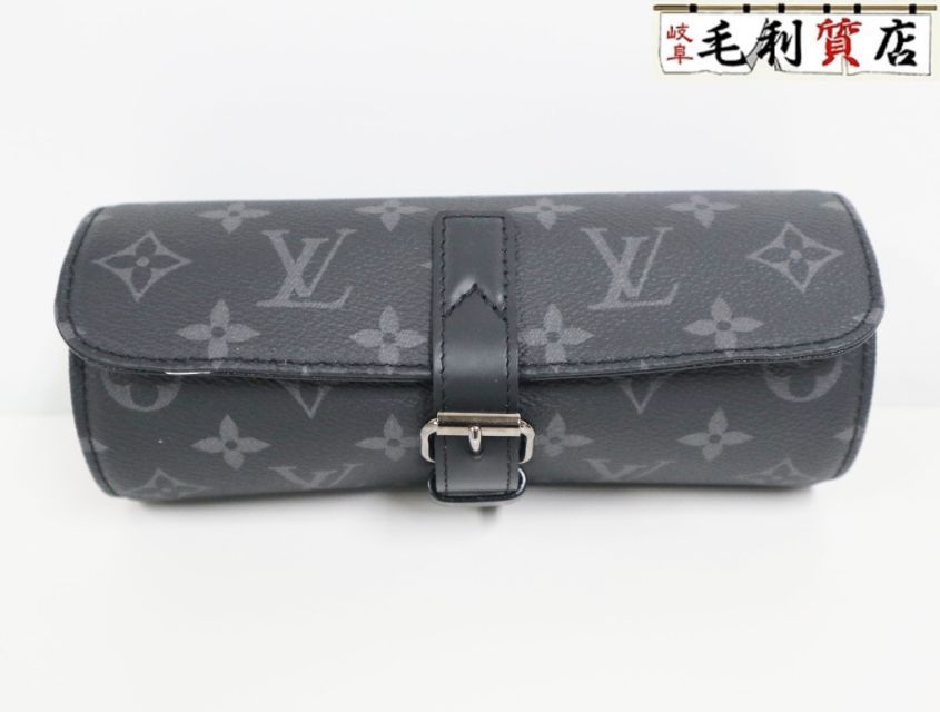 ルイヴィトン LOUIS VUITTON モノグラム エクリプス エテュイ･3 モントル M43385 ウォッチケース 美品 小物