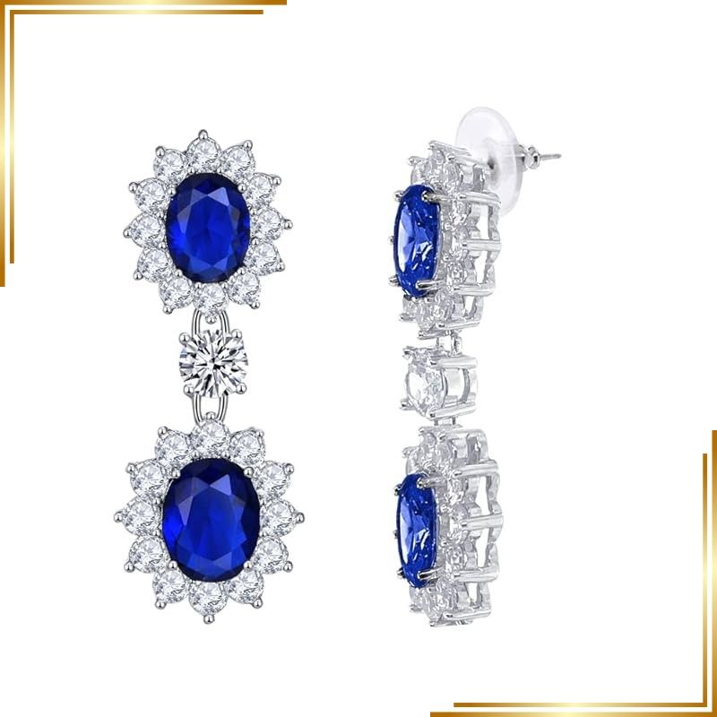【新品】 LAVINA ダングルピアス ロイヤル レディース イヤリング クリアCZ (ブルー＿スモール) 0