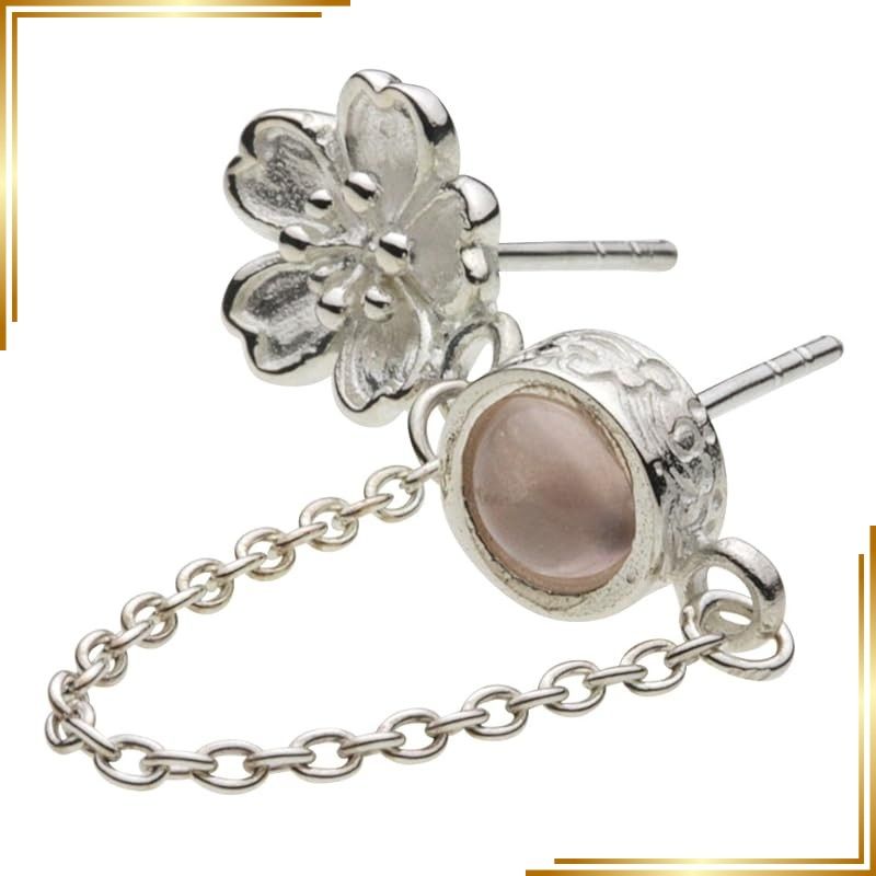 【新品】 [セノーテ]和柄 桜チェーン ツイン ピアス ローズクォーツ【シルバー925 シルバーアクセサリー】e0572 1 13,952円