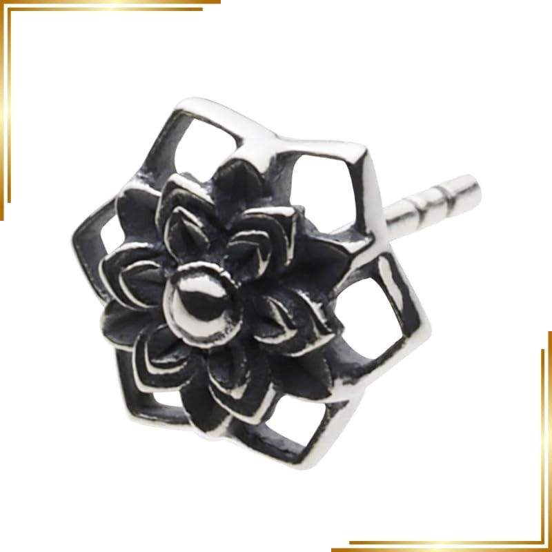 【新品】 [セノーテ]蓮華 植物 ピアス【シルバー925 シルバーアクセサリー】e0664 1