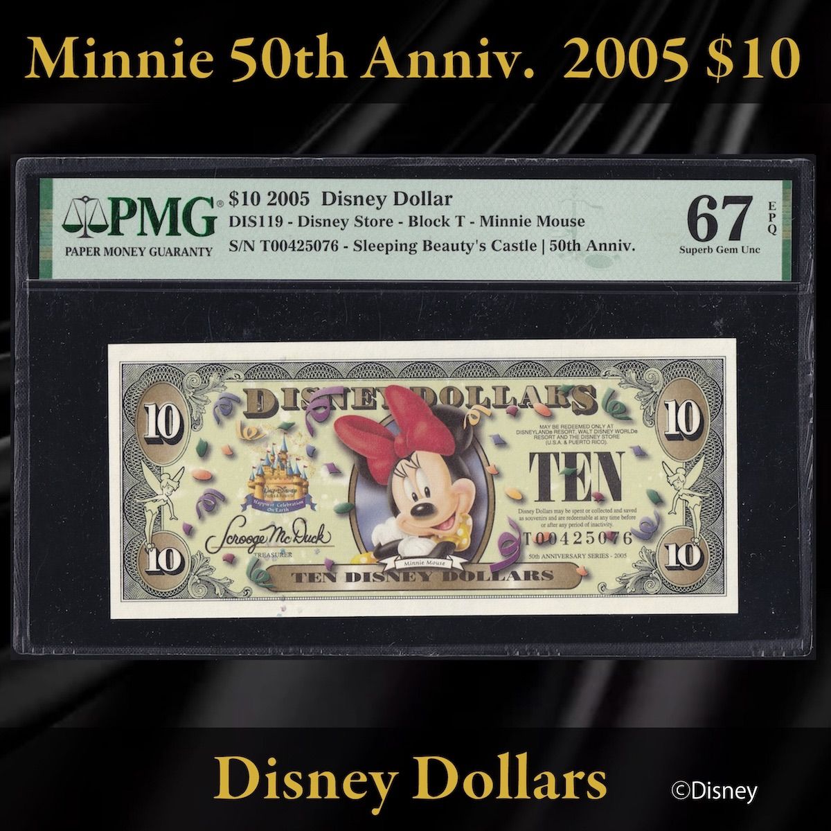 ディズニーダラー 2005年10ドル ミニー シリーズT PMG67 DIS119
