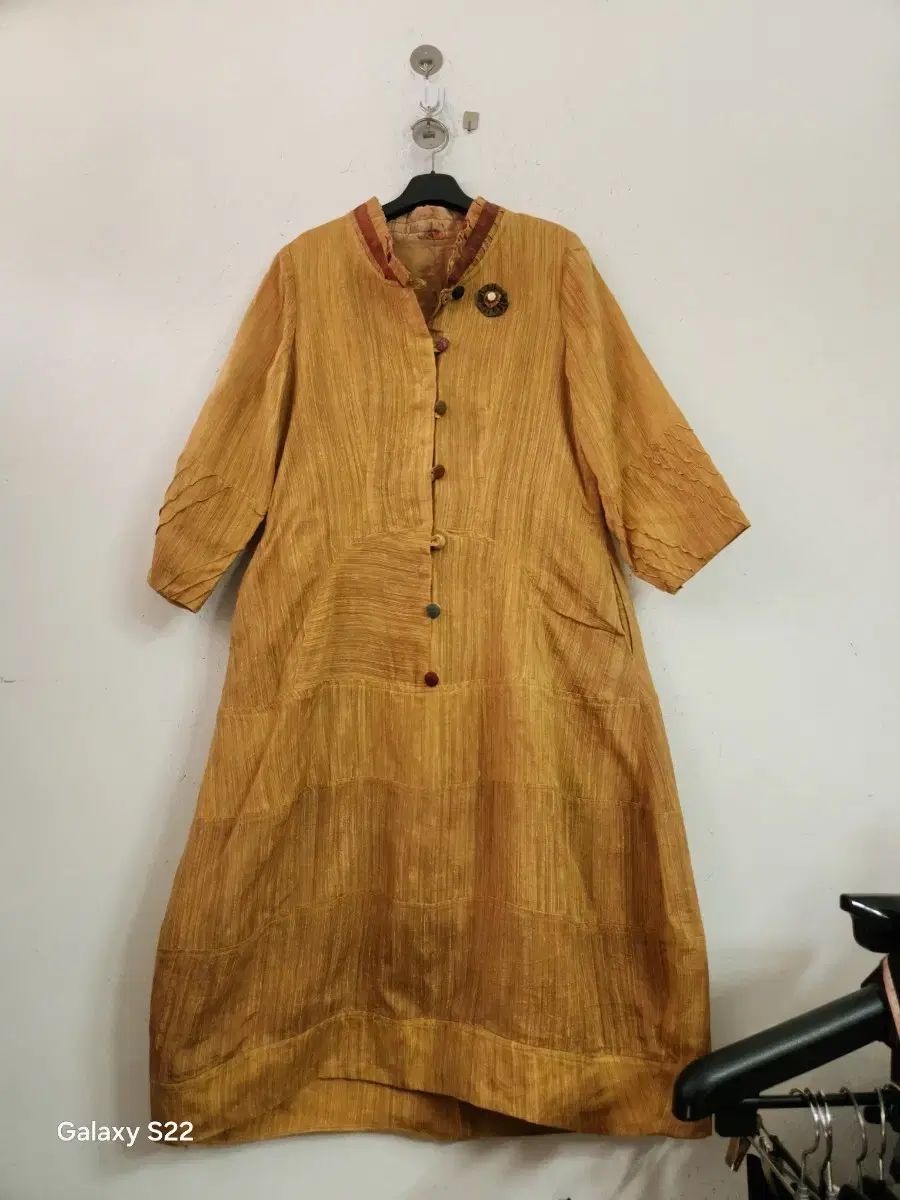 レーヨンマスタード COLOR ロング ONE PIECE