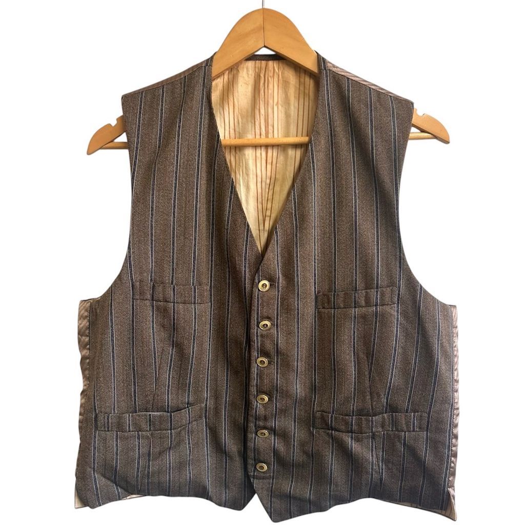 Euro Vintage 30s~ フランス ジレ ベスト ベージュ グレー NO.T429 フランス 30's ヴィンテージベスト