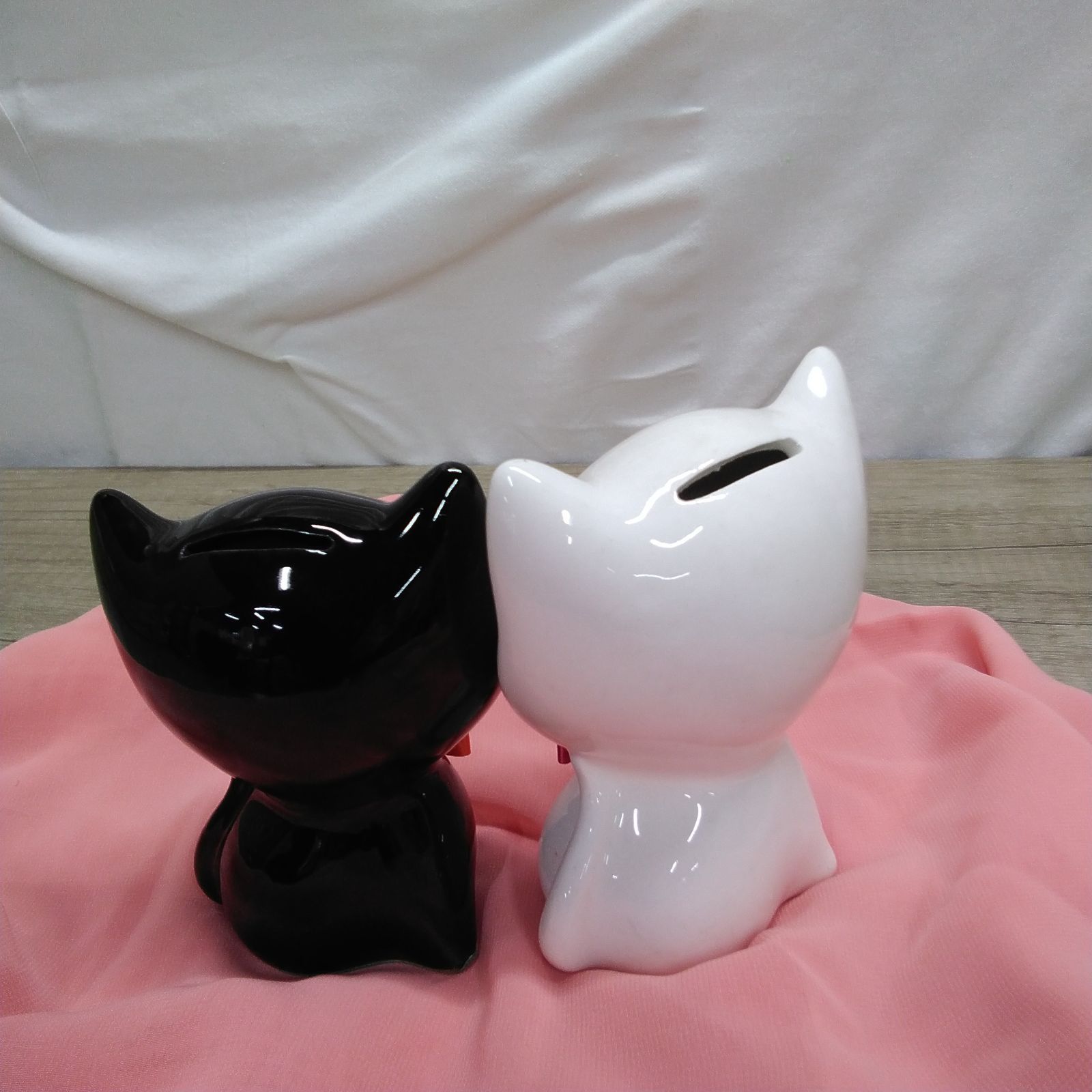 昭和レトロ 陶器製 東海銀行 販促品 インテリア 置物 貯金箱「ネコ 