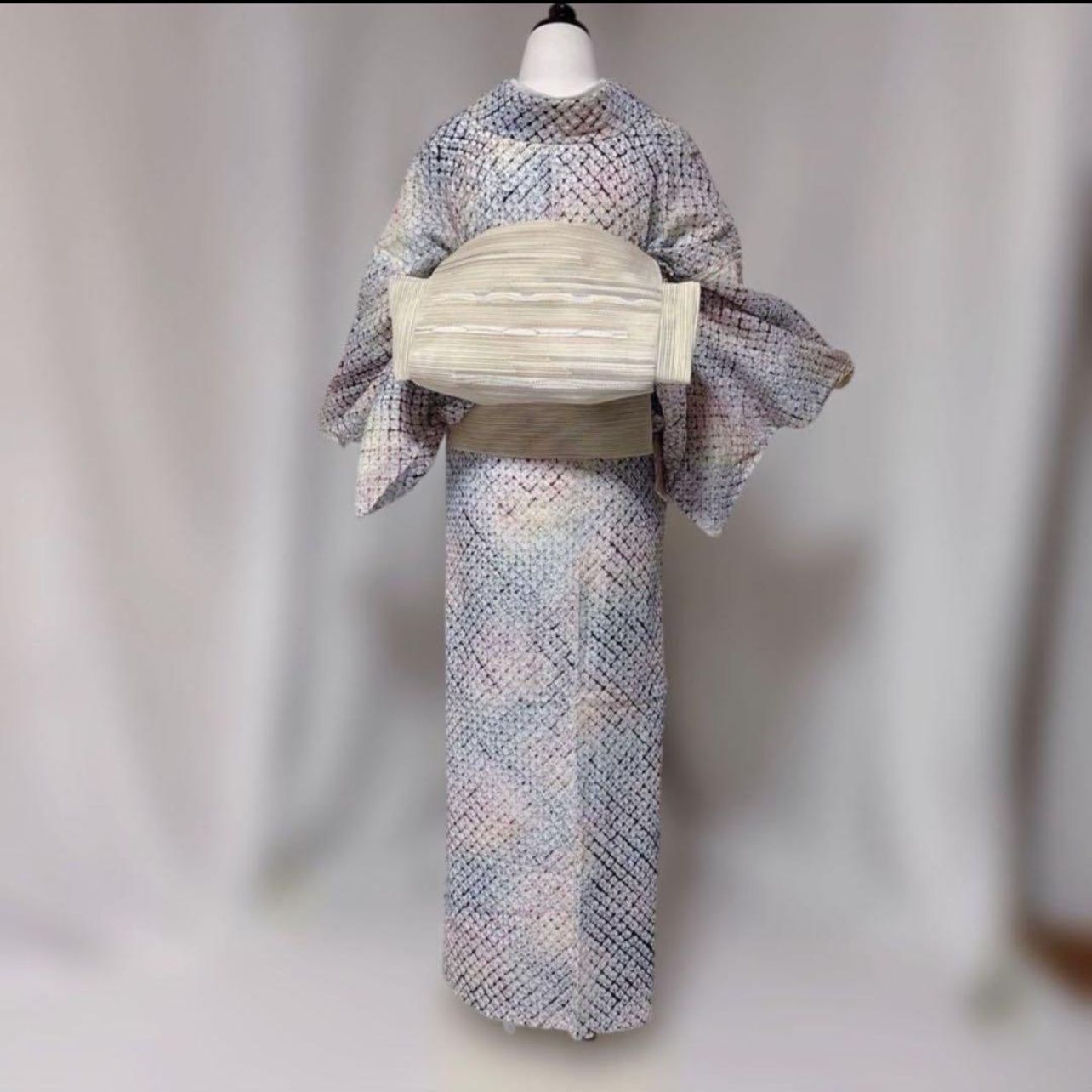 極上 有松鳴海絞り フルセット 正絹 蜘蛛絞り 白系 伝統工芸 上質逸品 