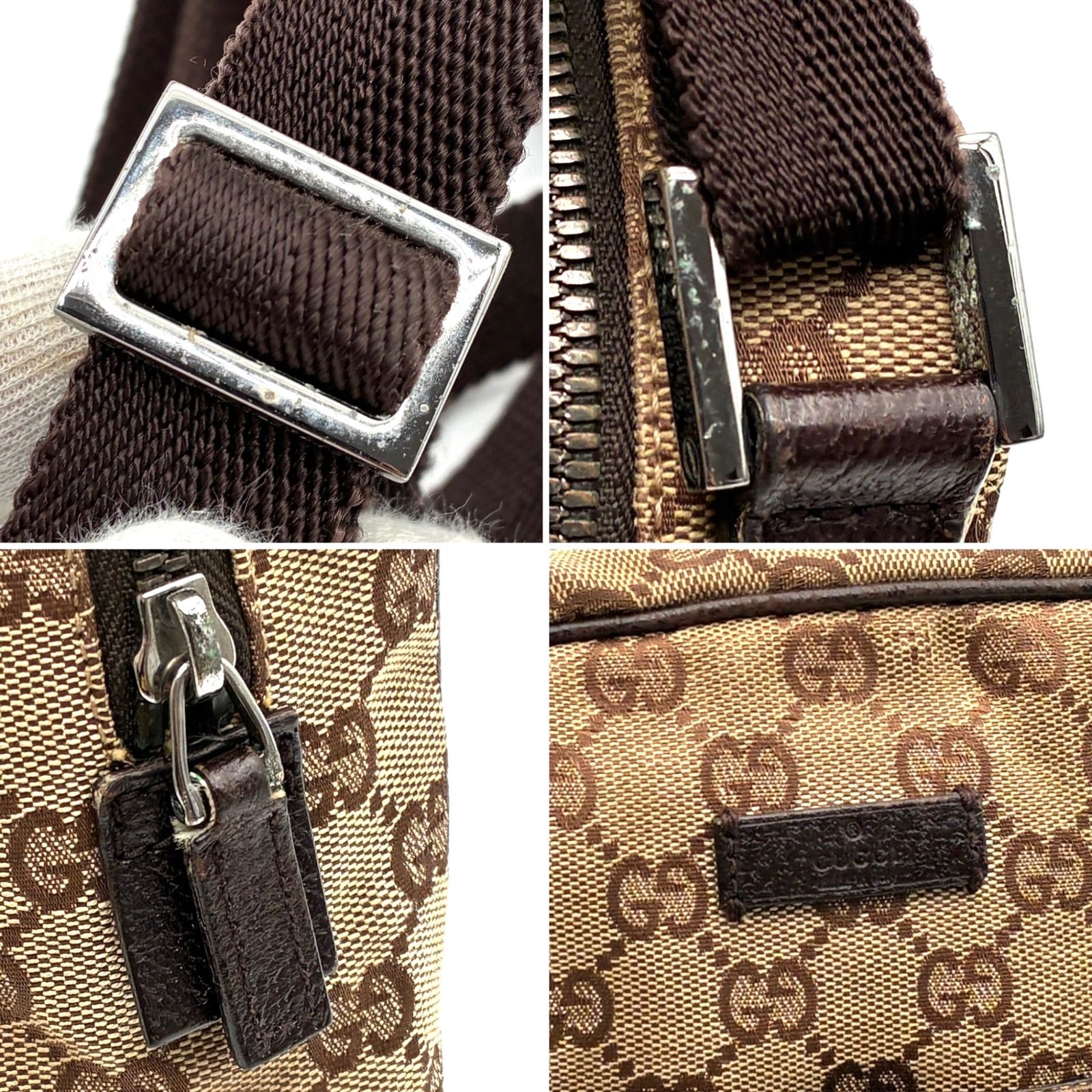 美品 GUCCI グッチ GGキャンバス ショルダーバッグ スクエア 